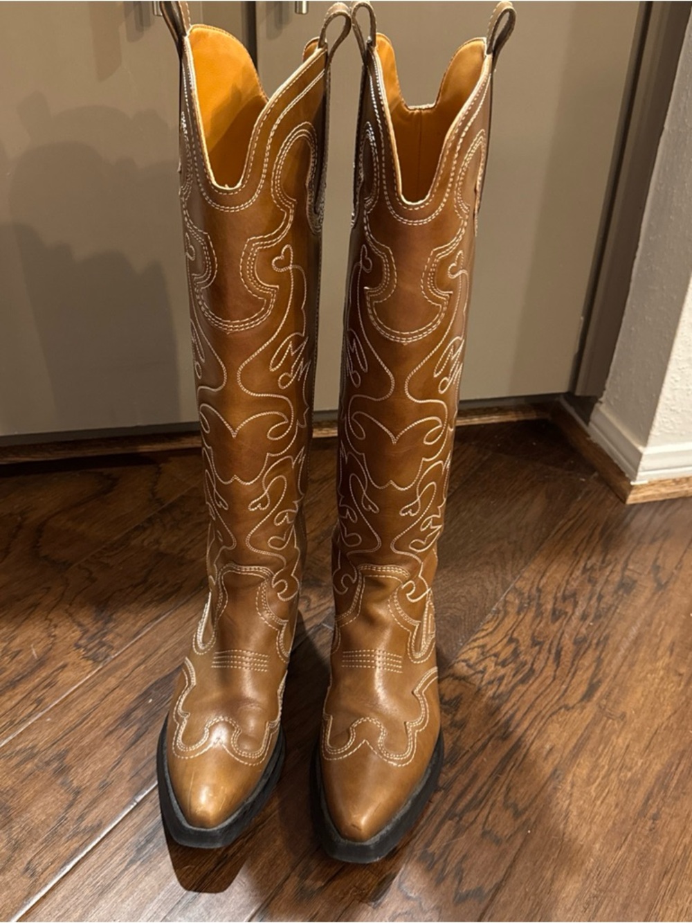 Women’s embroidered western Ganni boots 41